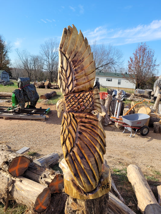 Chainsaw Carving  Soaring Eagle 3 ft, soaring Eagle