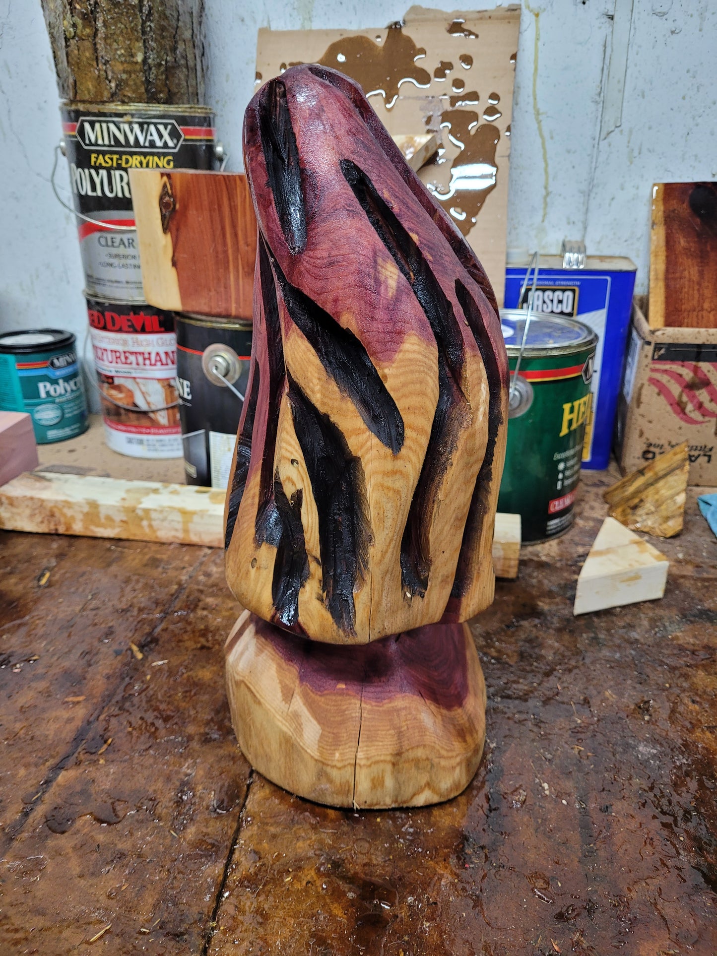 Mushroom chainsaw carving, many sizes.