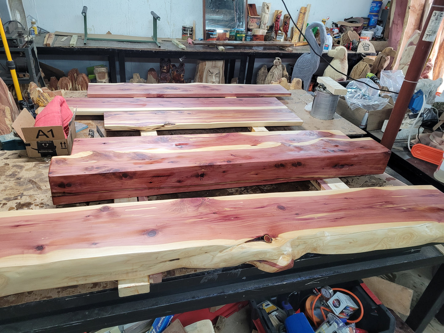 Fireplace Floating Cedar Mantel