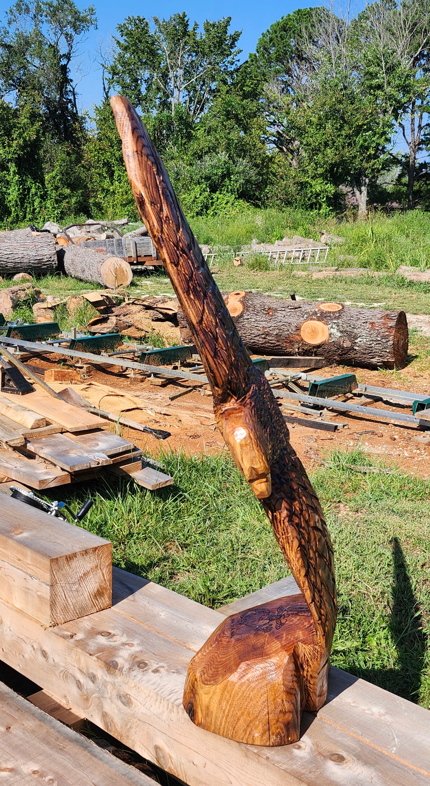 Chainsaw Carving Soaring Eagle 3 ft, soaring Eagle