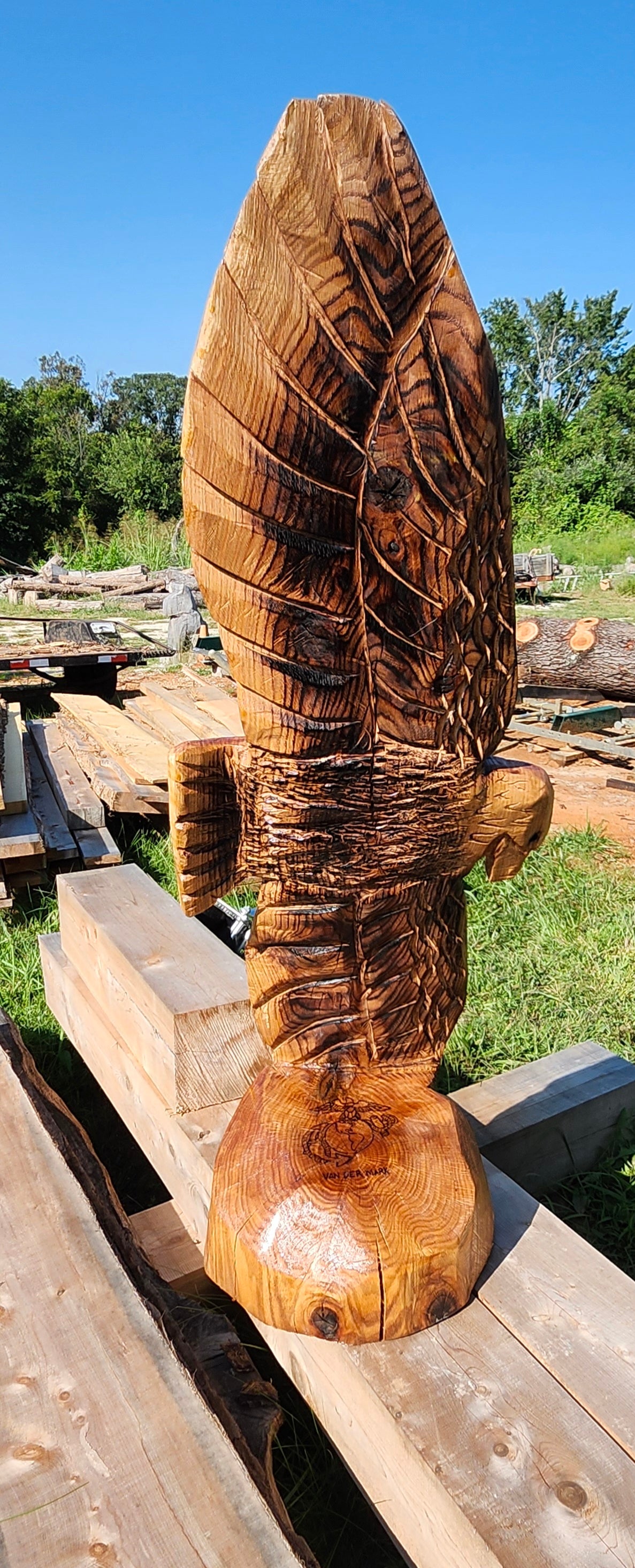 Chainsaw Carving Soaring Eagle 3 ft, soaring Eagle