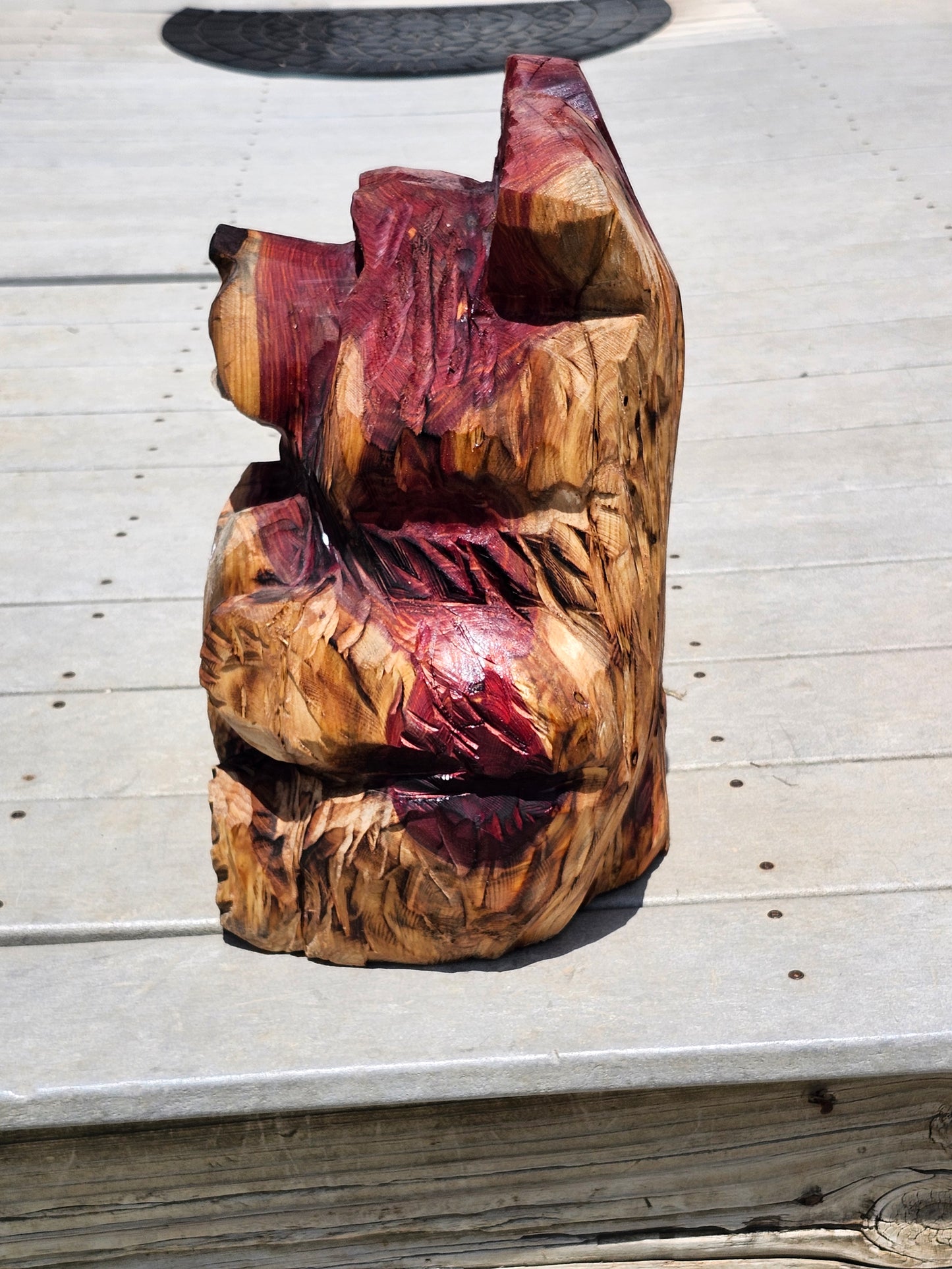 Chainsaw Carving Bear with Heart Sign  16" inches tall