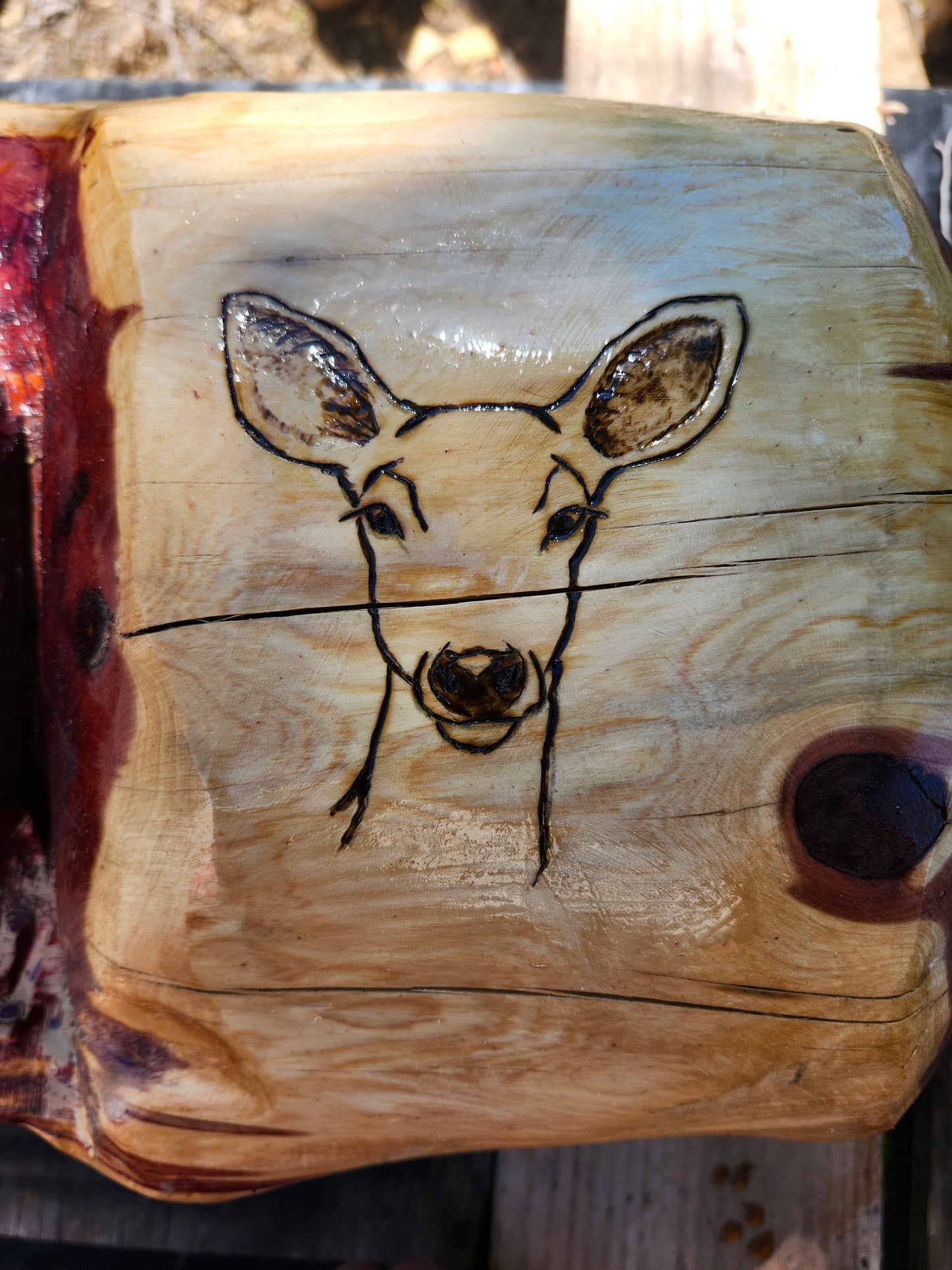 Cedar Name Log, Famliy name log sign