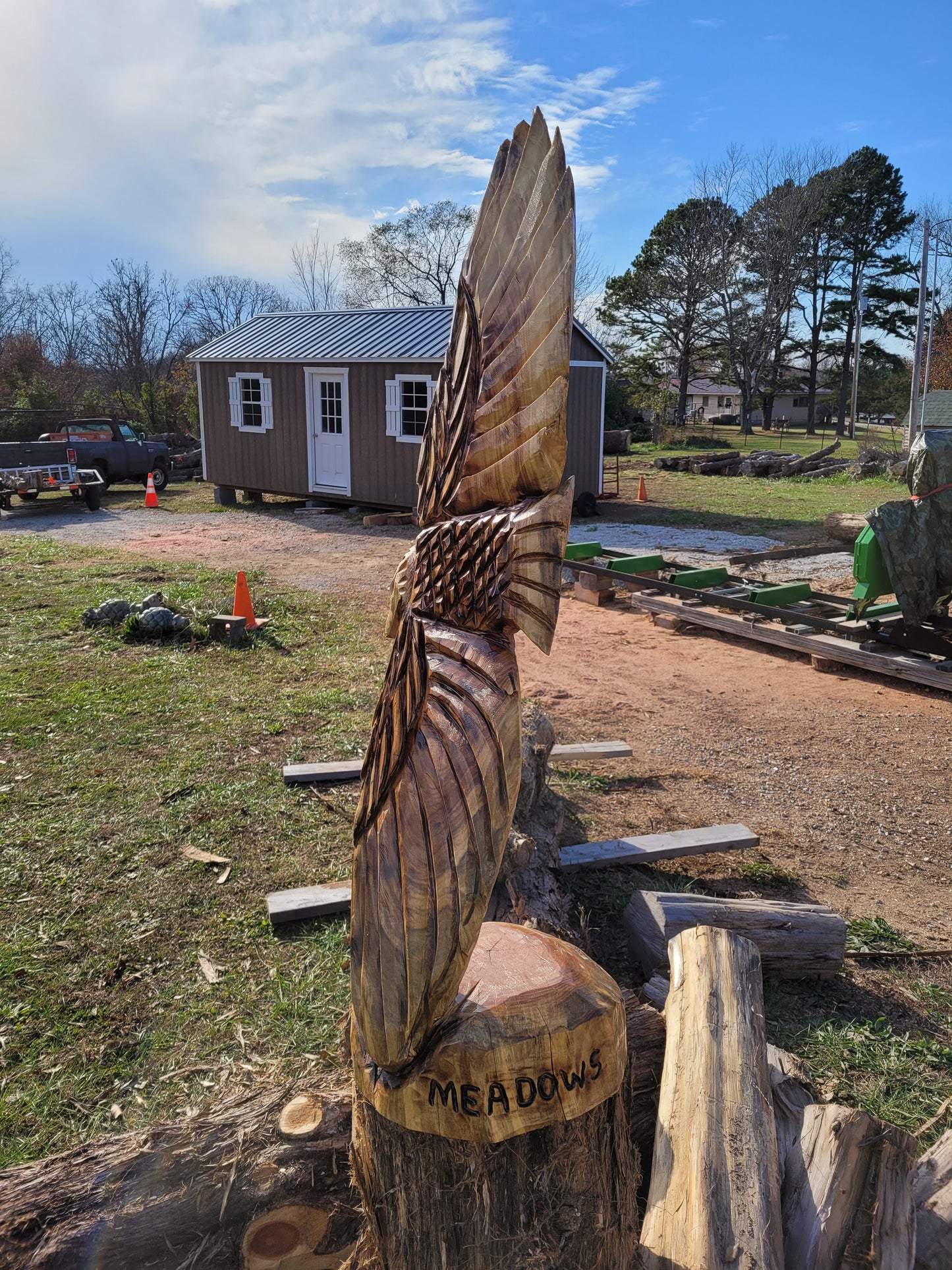 Chainsaw Carving Eagles