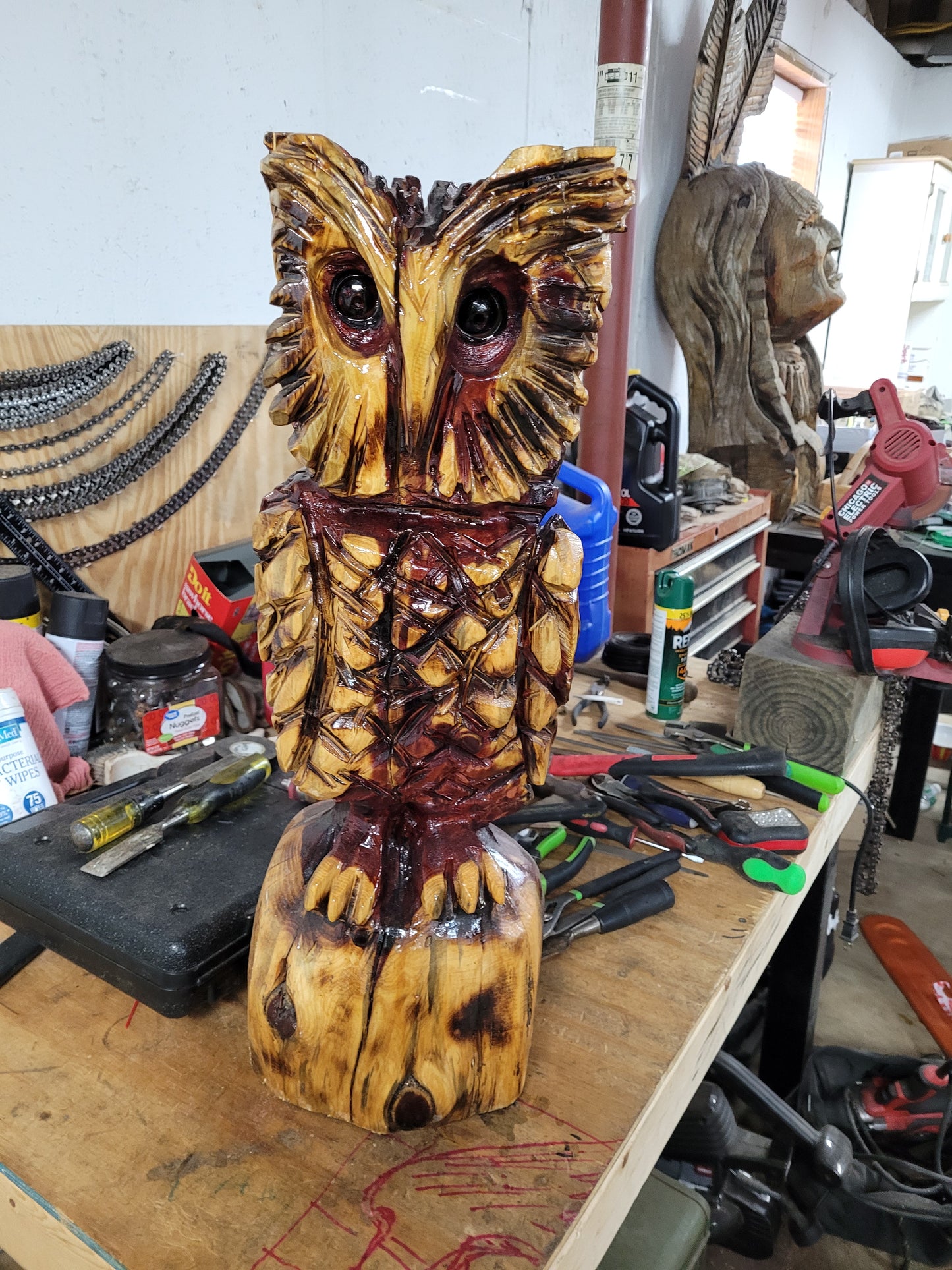 Chainsaw Carving 2ft Owl.