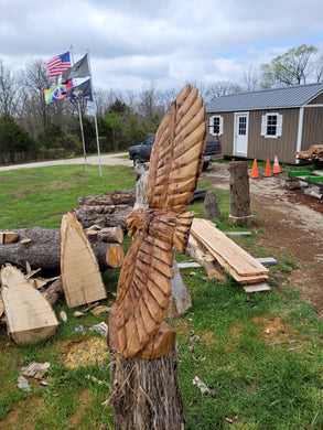 Chainsaw carved 5 ft. soaring Eagle. Wood carved eagle