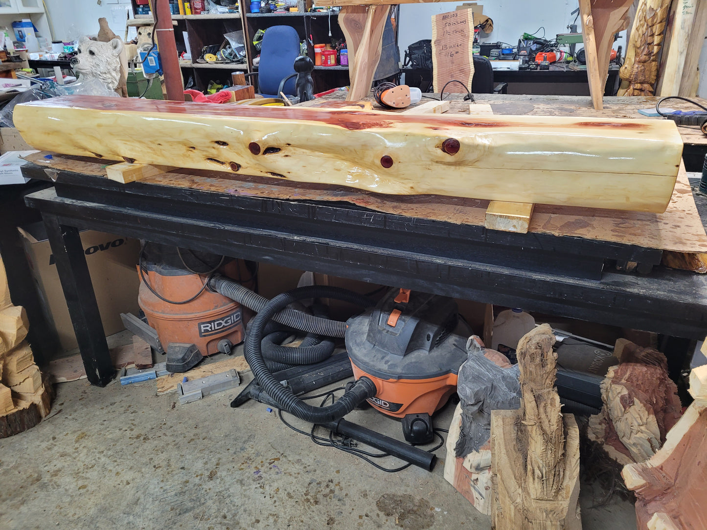 Live edge fireplace mantel. 6ft