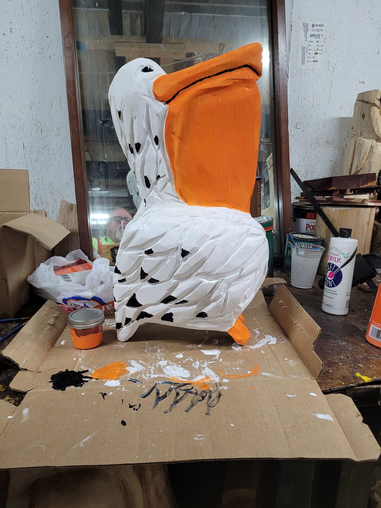 Chainsaw Carving Pelicans on Piers. Two Pelicans on 3 Poles. SHIPPING NOT INCLUDED IN PRICE