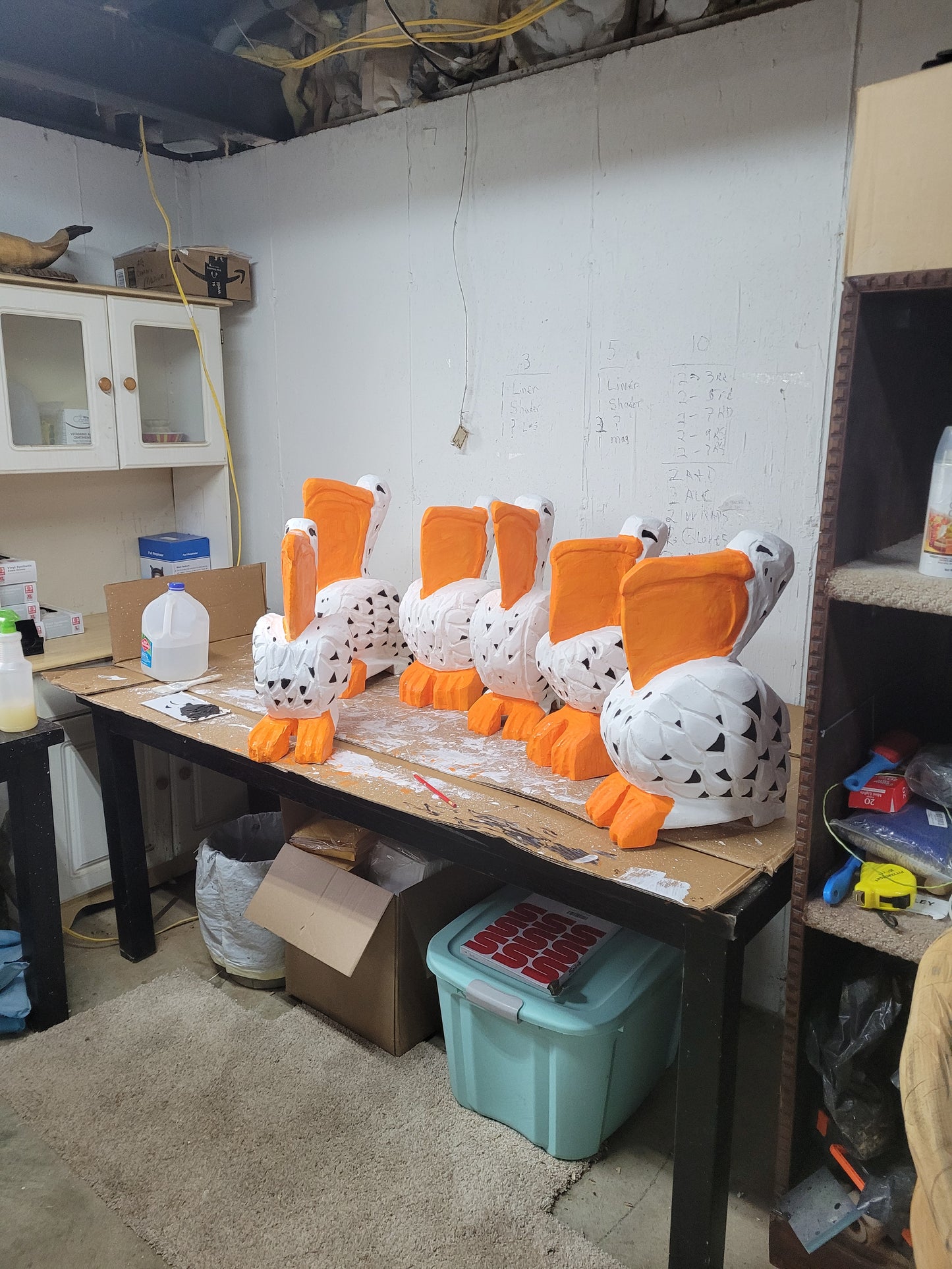 Chainsaw Carving Pelicans on Piers. Two Pelicans on 3 Poles. SHIPPING NOT INCLUDED IN PRICE