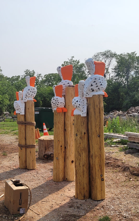 Chainsaw Carving Pelicans on Piers. Two Pelicans on 3 Poles. SHIPPING NOT INCLUDED IN PRICE
