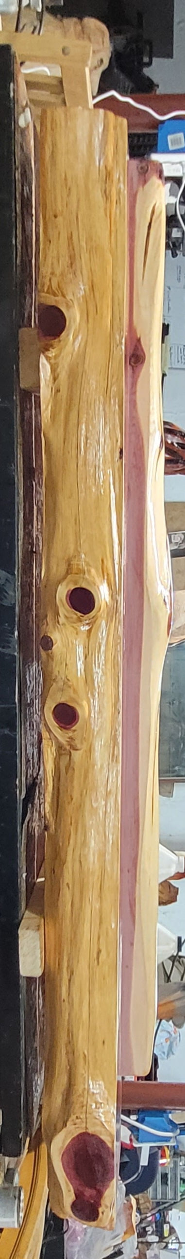 Live edge fireplace mantel. 6ft