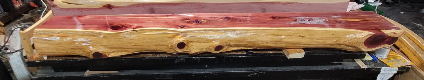 Live edge fireplace mantel. 6ft
