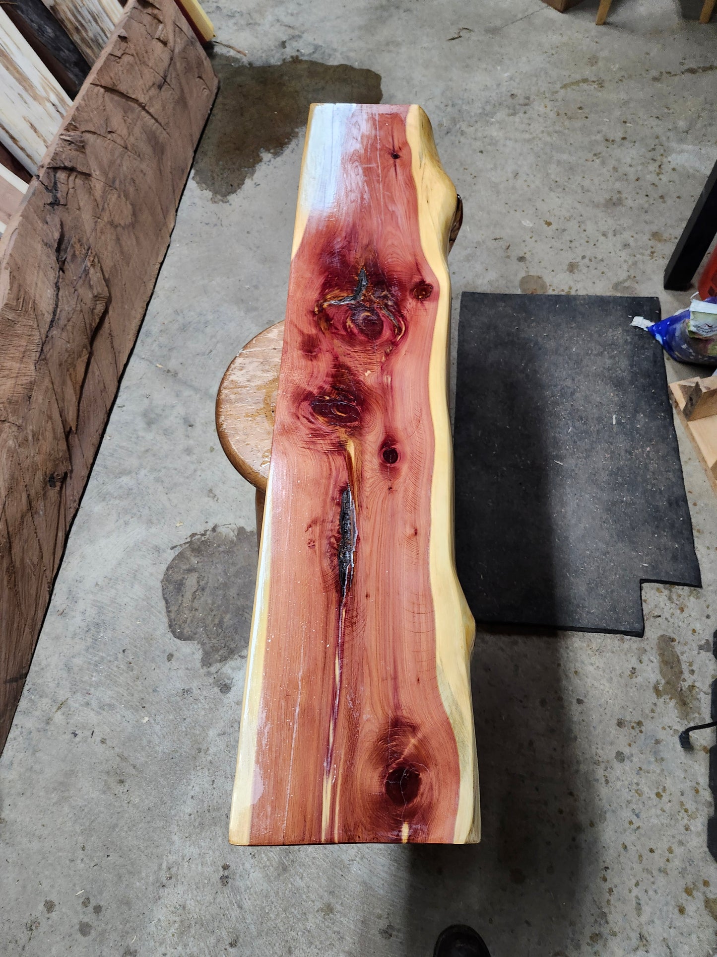 Live edge fireplace mantel. 6ft