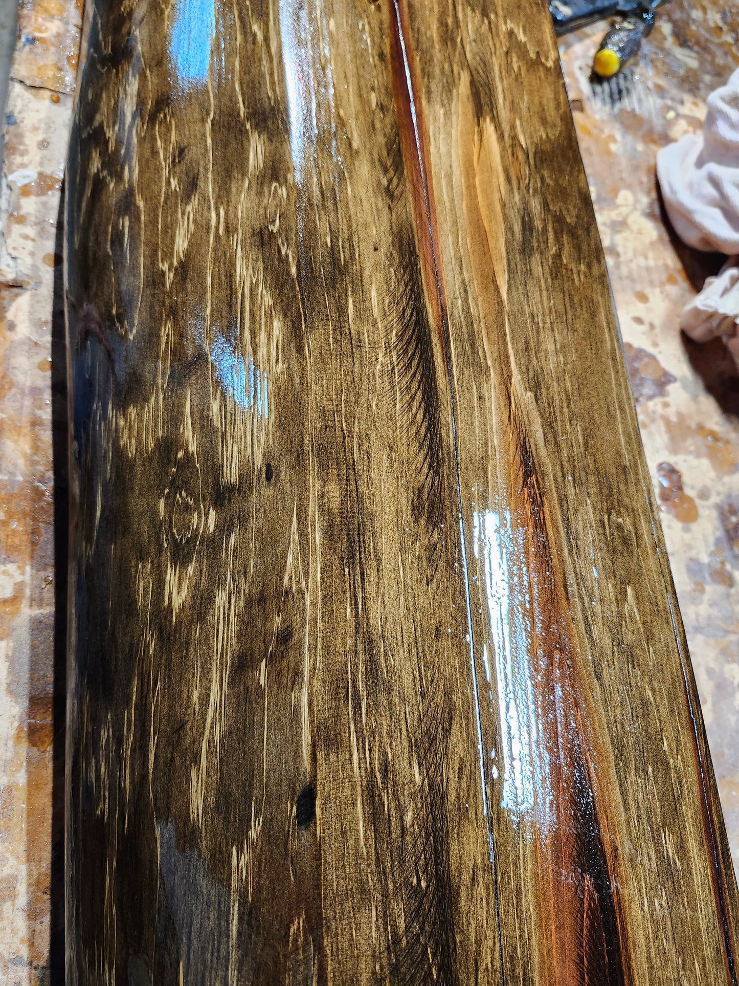 Live edge fireplace mantel. 6ft