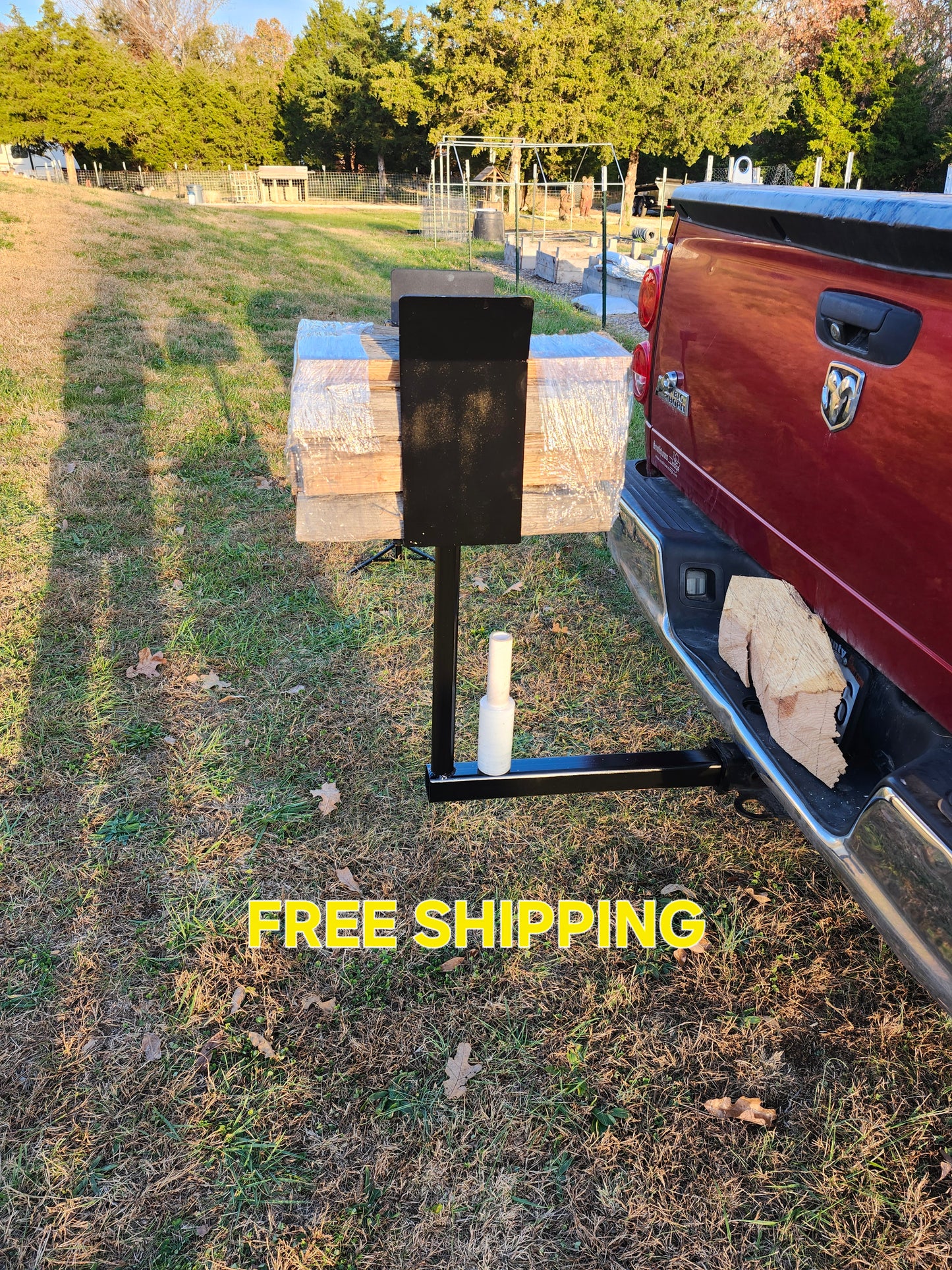 firewood wrapping machine truck hitch reciever mounted firewood bundler