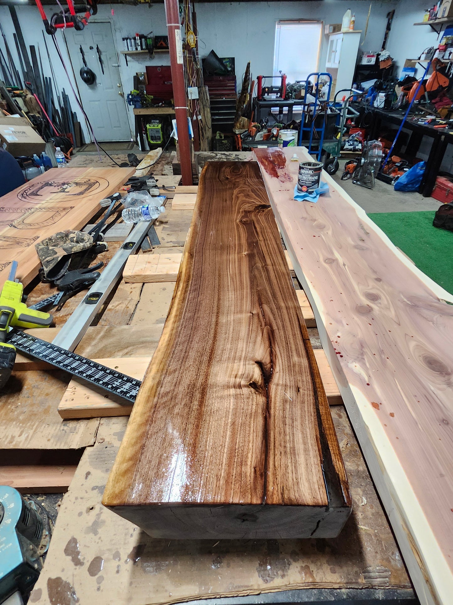 Live edge fireplace mantel. 6ft