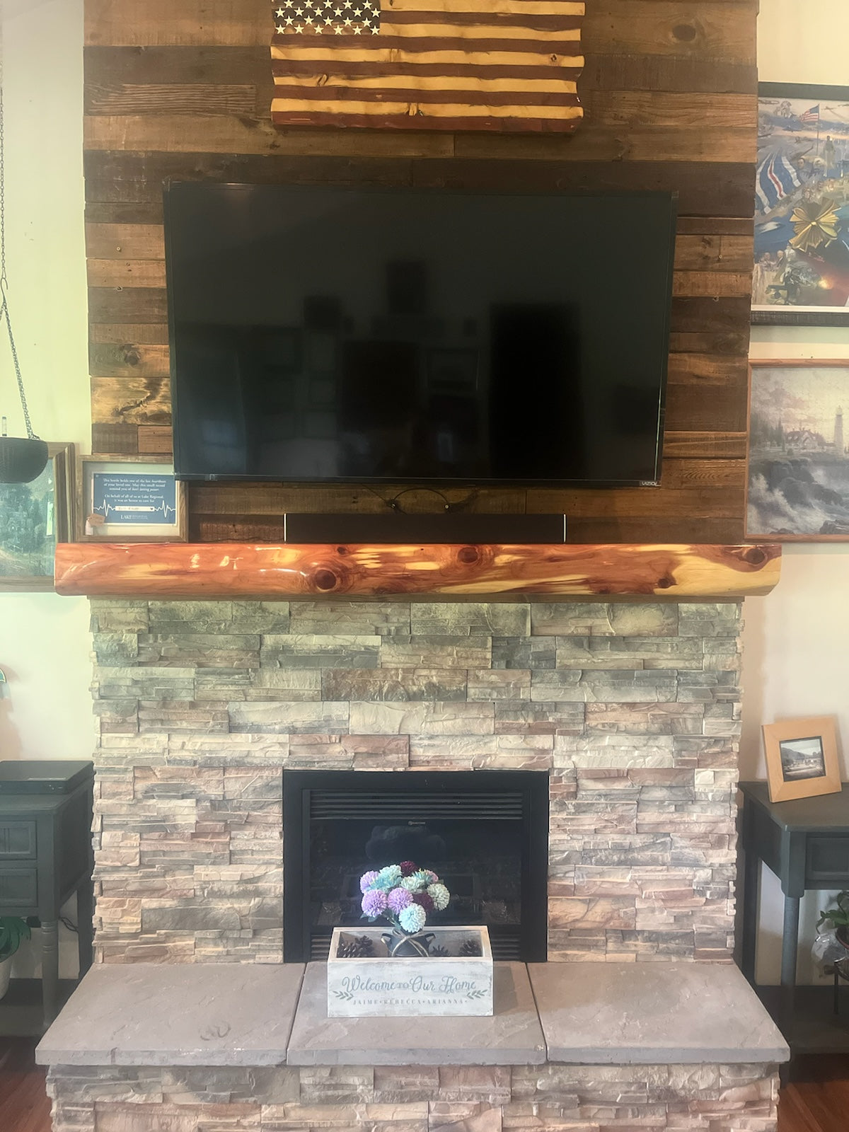 Live Edge Fireplace Mantels, many sizes and options