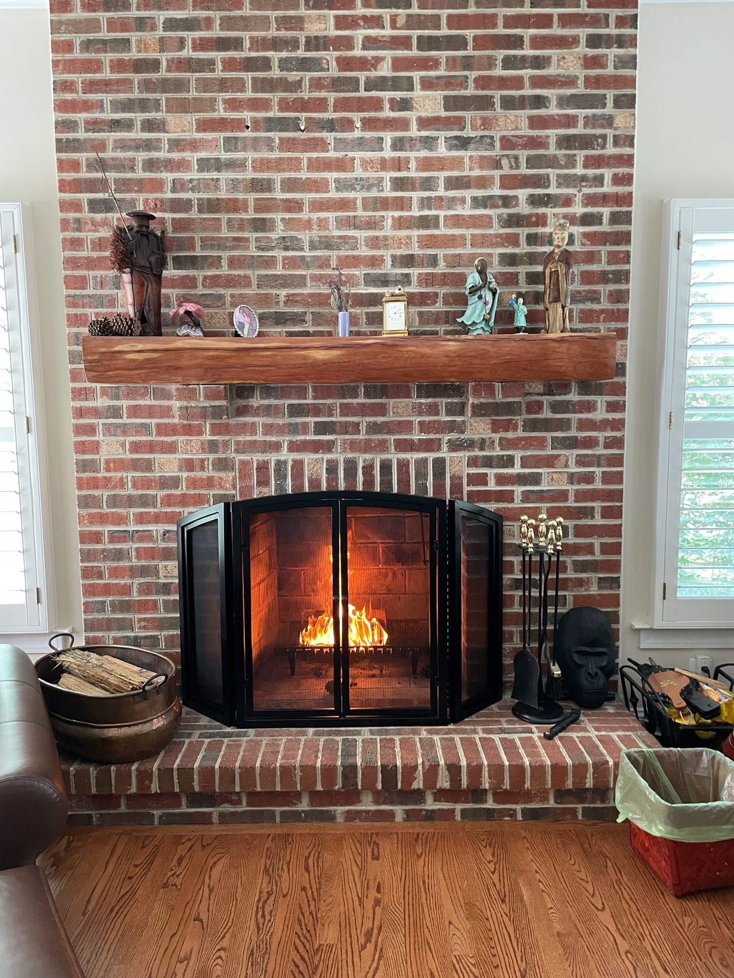 Live edge fireplace mantel. 6ft