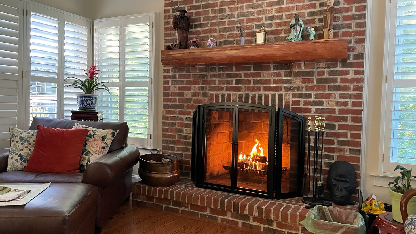 Live edge fireplace mantel. 6ft