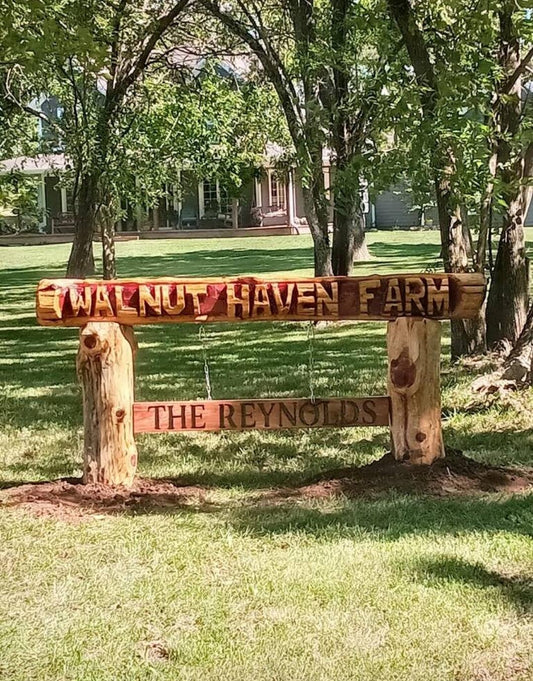 Chainsaw Carving Name Log, Cedar Name Log, Family Name log, Business Name Log Sign (LOCAL PICKUP)