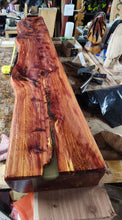 Load image into Gallery viewer, Live Edge Cedar &quot;Red-Faced&quot; Fireplace Mantels. 8 inch deep, 5 inch thick Floating Cedar Mantel Shelf, special creations