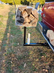 Firewood Wrapper. Hitch mounted firewood bundler.