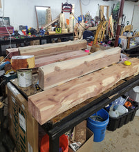 Load image into Gallery viewer, Unfinished Live Edge Cedar Mantel, ready to ship