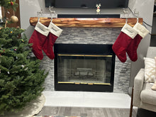 Load image into Gallery viewer, Live Edge Cedar &quot;Red-Faced&quot; Fireplace Mantels. 8 inch deep, 5 inch thick Floating Cedar Mantel Shelf, special creations