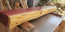 Load image into Gallery viewer, Live Edge Cedar Fireplace Mantels. 8 inch deep, 5 inch thick Floating Cedar Mantel Shelf, Rustic many sizes